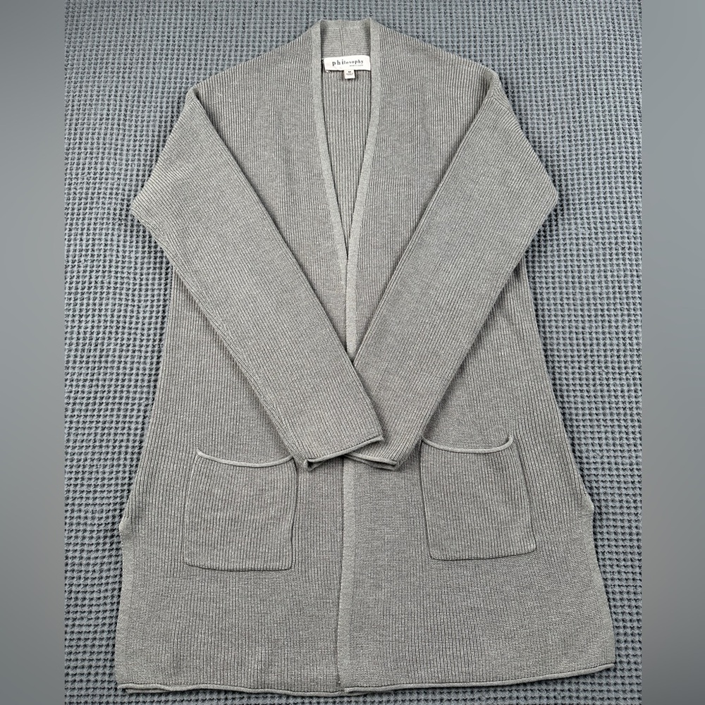 Philosophy medium taupe Women's Sweater Cardigan with pockets